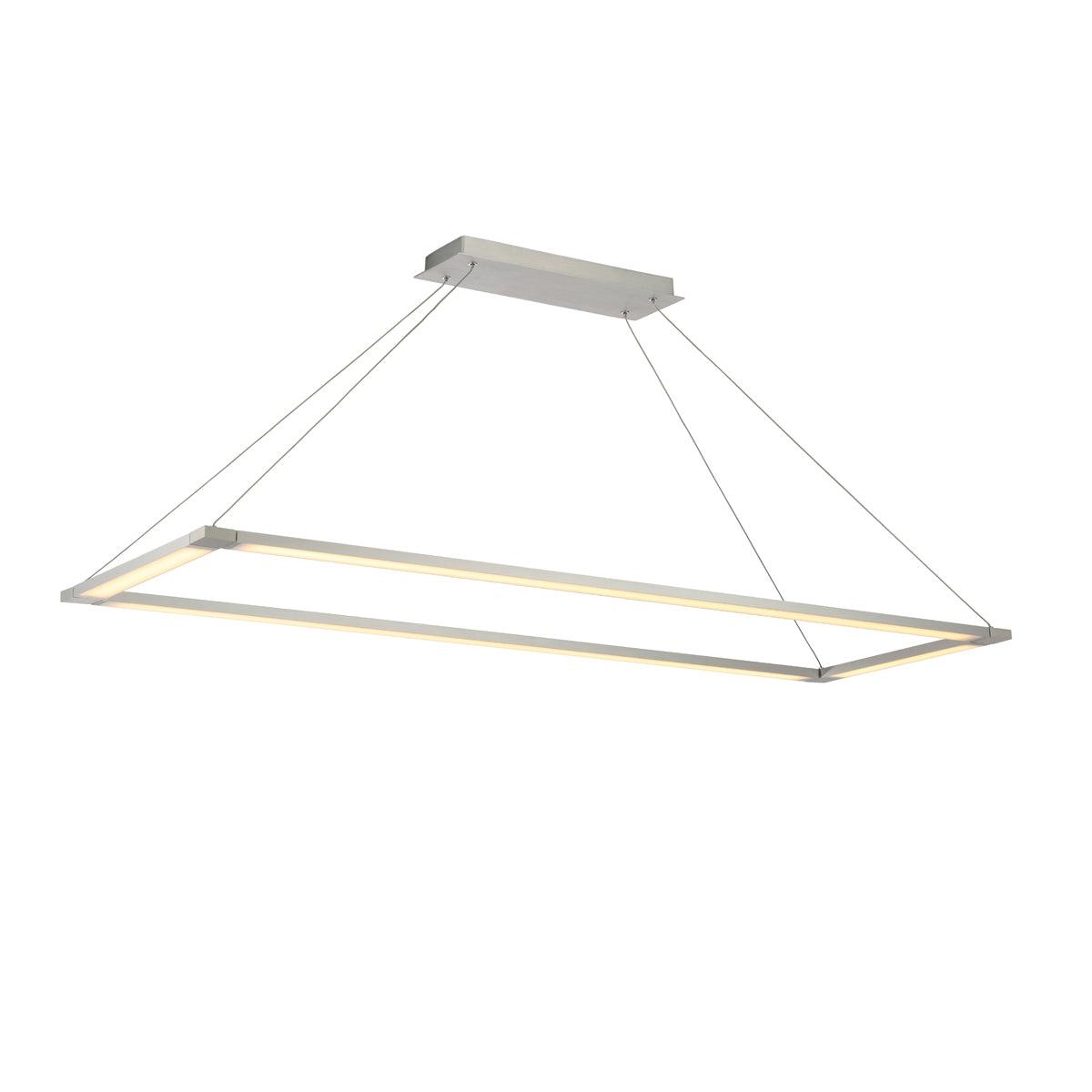 LED Aluminum Rectangular Frame with Silk Screen Glass Diffuser Linear Pendant - LV LIGHTING