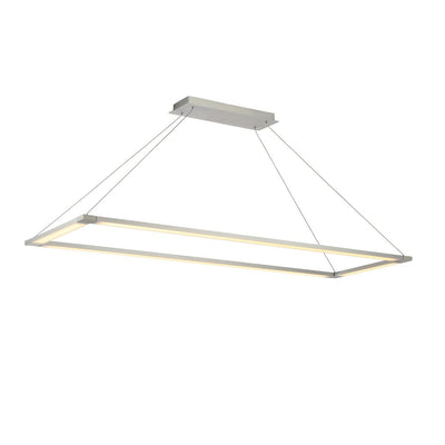 LED Aluminum Rectangular Frame with Silk Screen Glass Diffuser Linear Pendant - LV LIGHTING