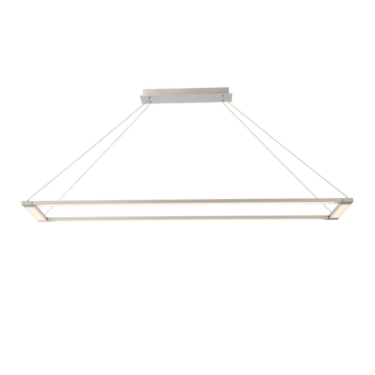 LED Aluminum Rectangular Frame with Silk Screen Glass Diffuser Linear Pendant - LV LIGHTING