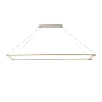 LED Aluminum Rectangular Frame with Silk Screen Glass Diffuser Linear Pendant - LV LIGHTING