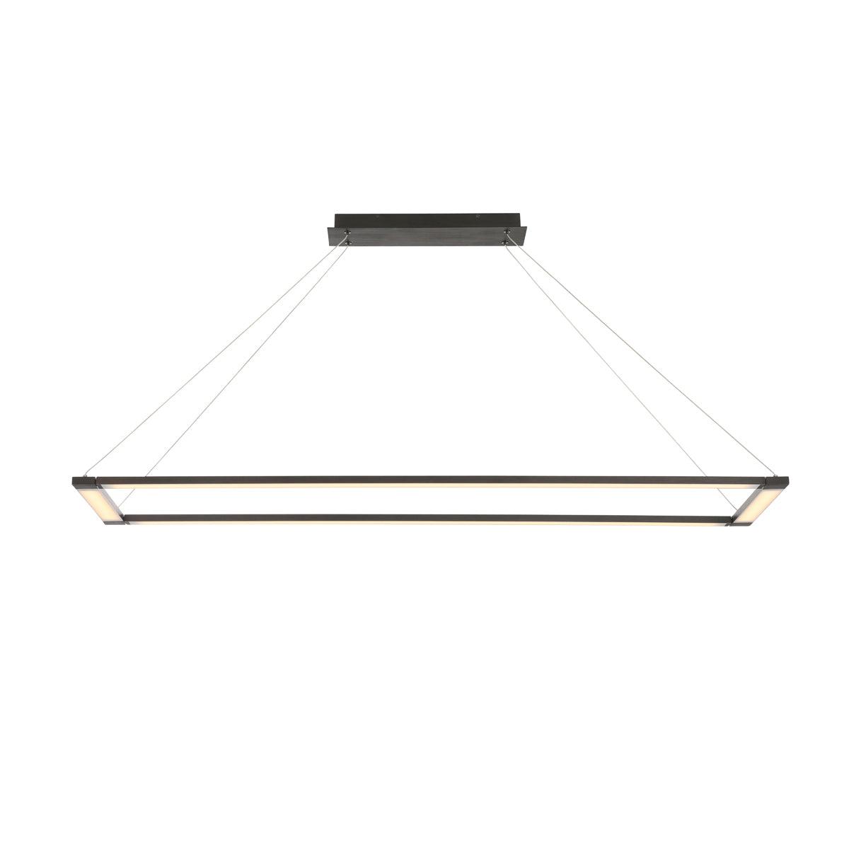 LED Aluminum Rectangular Frame with Silk Screen Glass Diffuser Linear Pendant - LV LIGHTING