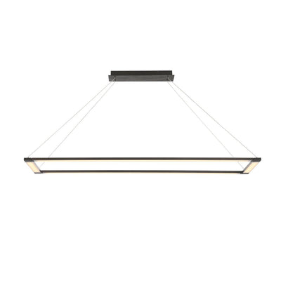 LED Aluminum Rectangular Frame with Silk Screen Glass Diffuser Linear Pendant - LV LIGHTING