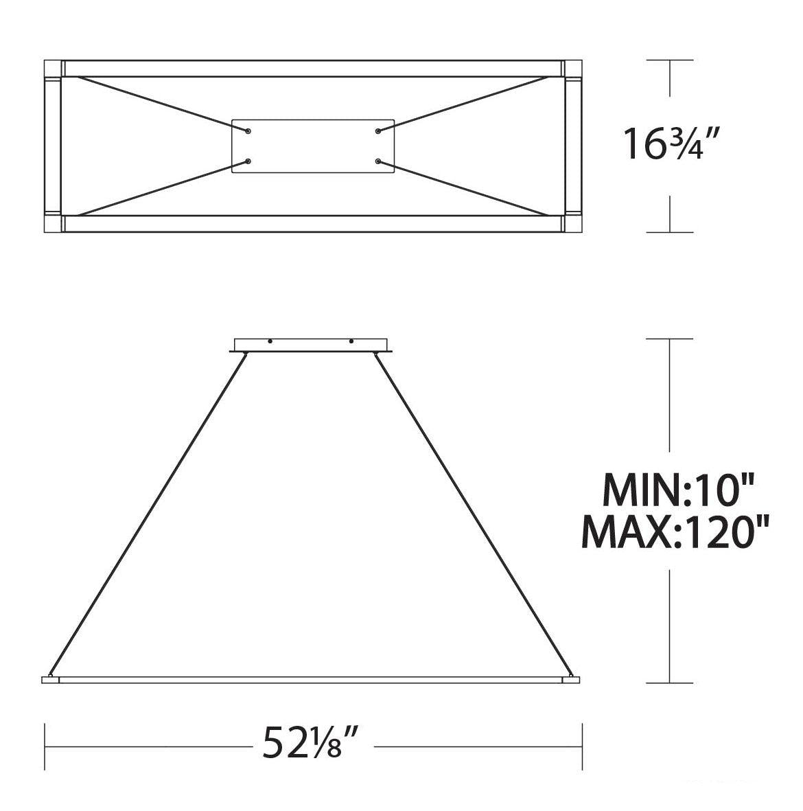 LED Aluminum Rectangular Frame with Silk Screen Glass Diffuser Linear Pendant - LV LIGHTING