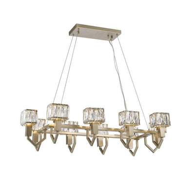 Satin Gold with Crystal Chandelier - LV LIGHTING