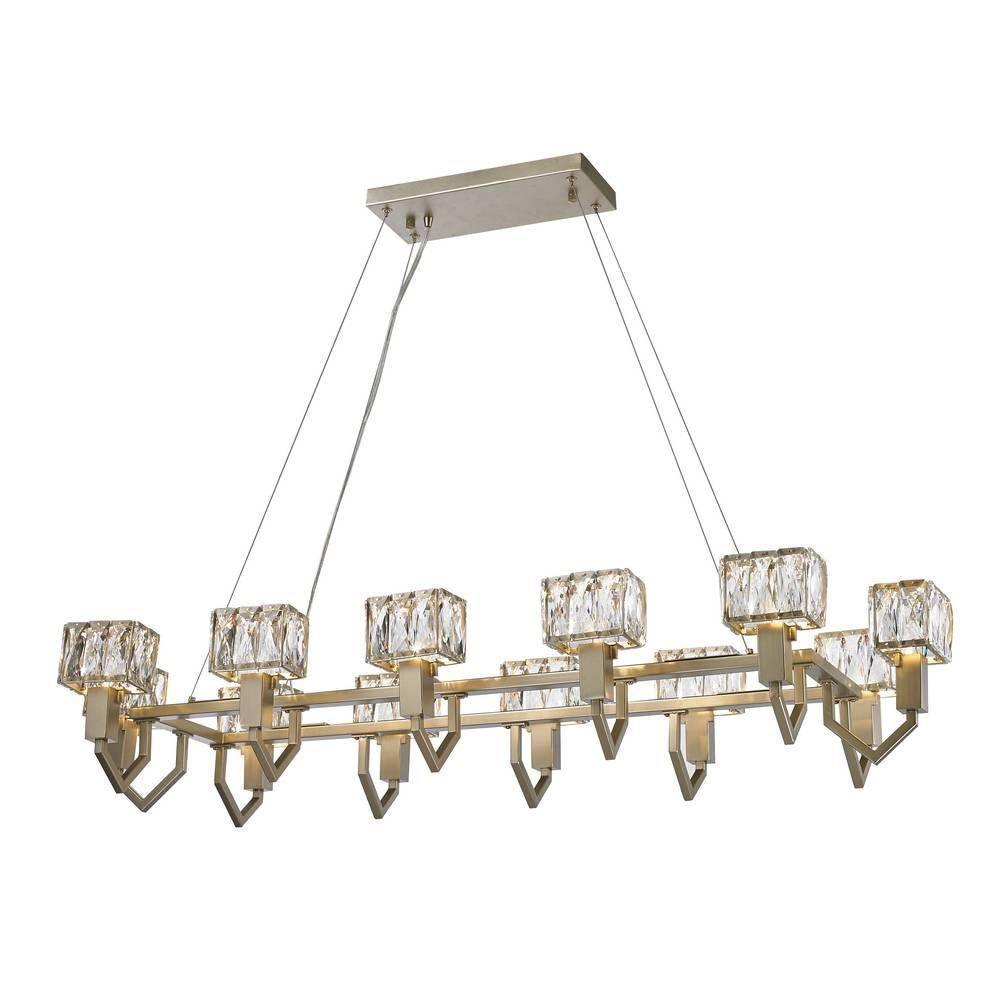 Satin Gold with Crystal Chandelier - LV LIGHTING
