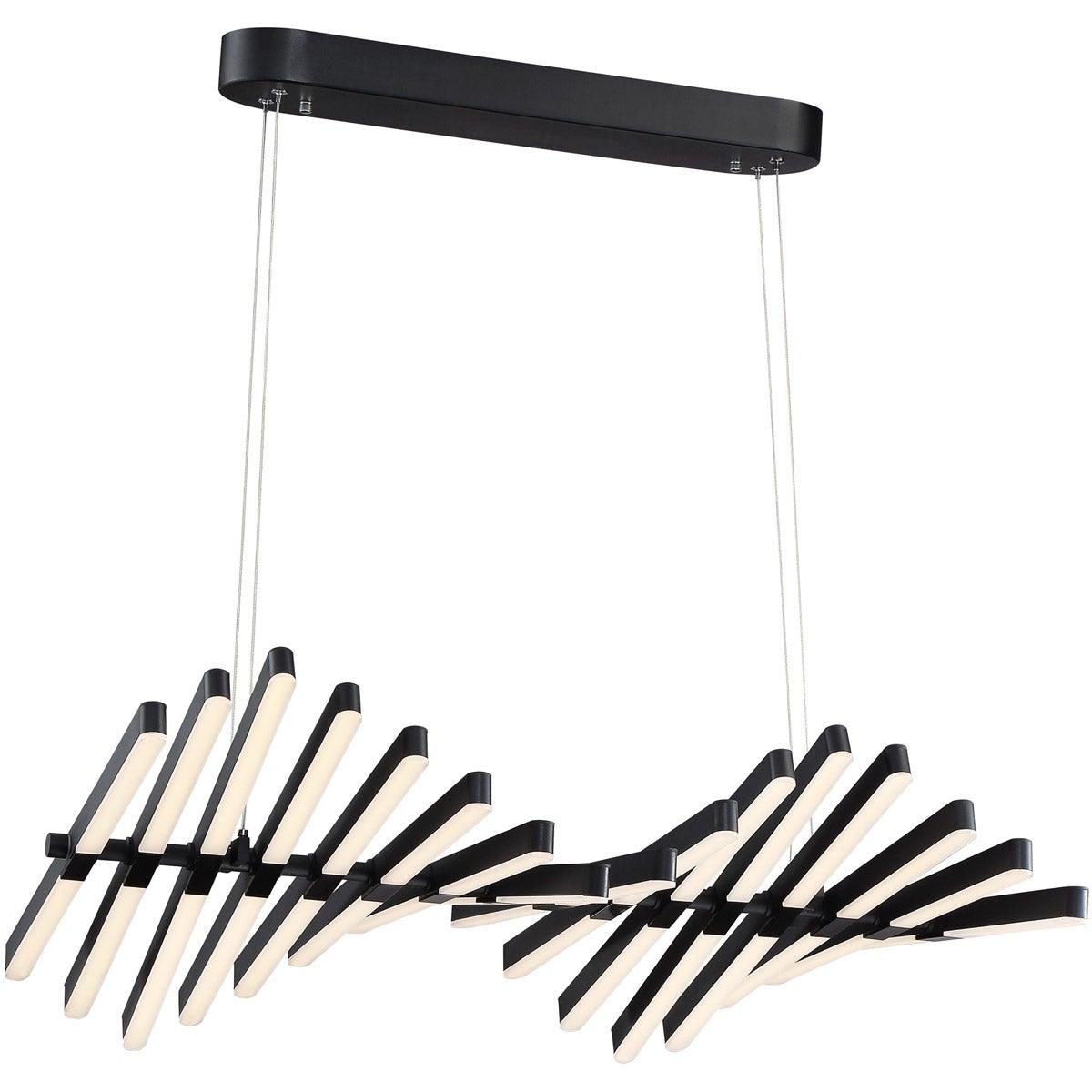 LED Black with Acrylic Diffuser Adjustable Linear Chandelier - LV LIGHTING