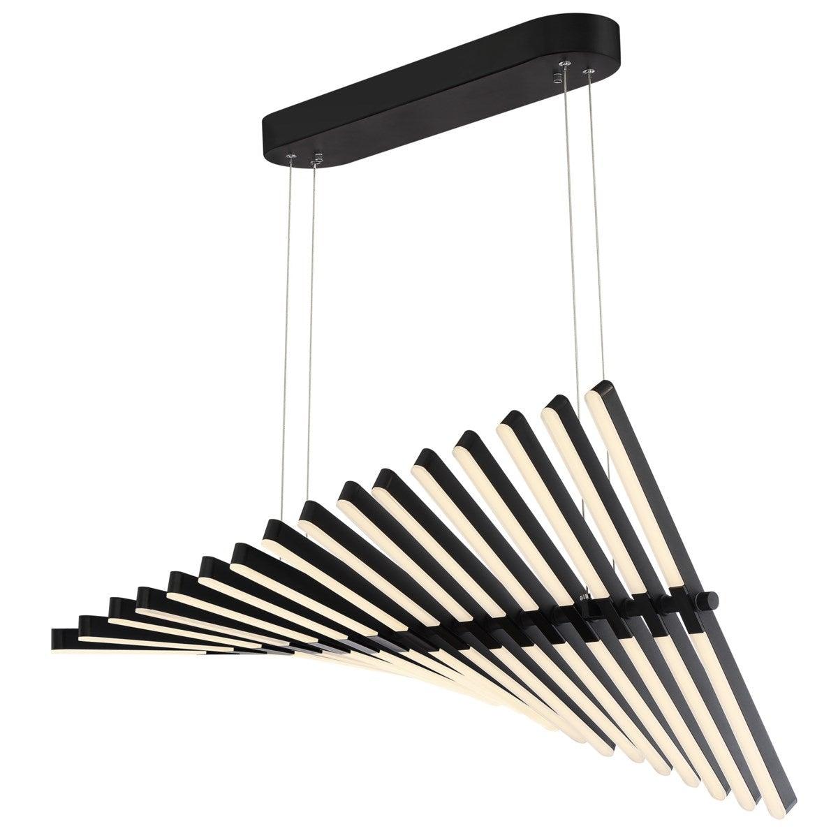 LED Black with Acrylic Diffuser Adjustable Linear Chandelier - LV LIGHTING