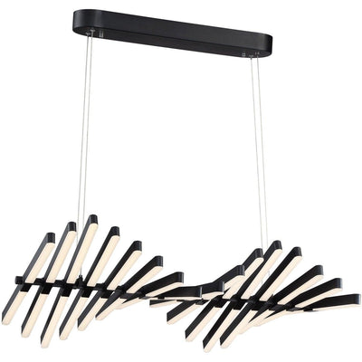 LED Black with Acrylic Diffuser Adjustable Linear Chandelier - LV LIGHTING
