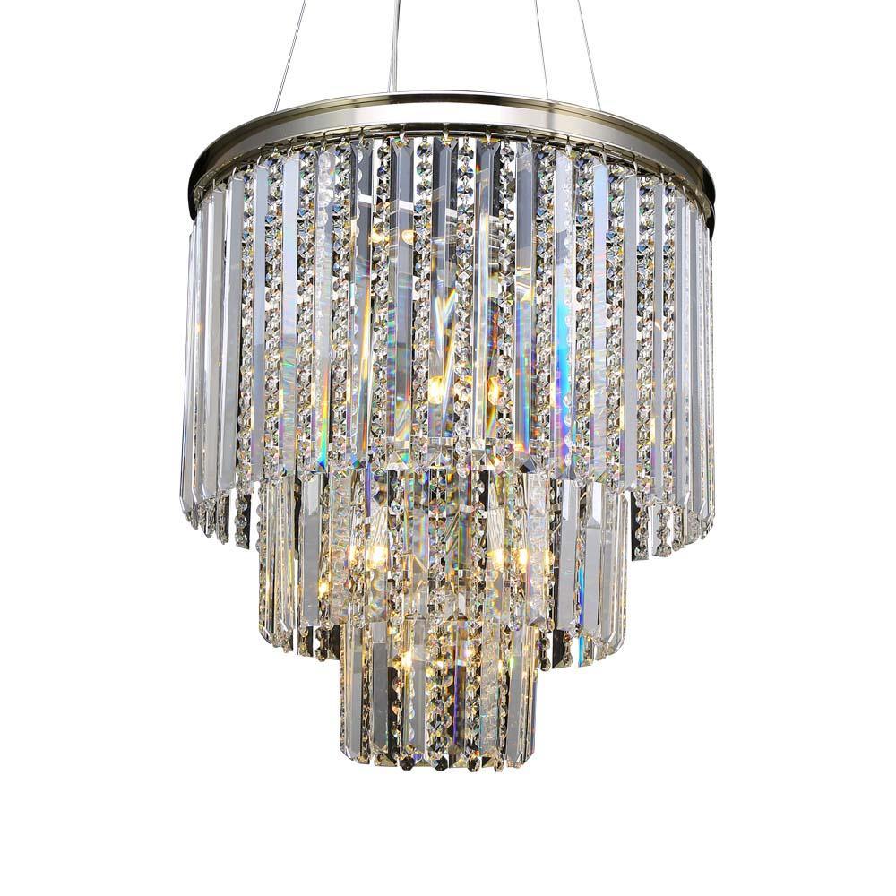 Chrome with Crystal 3 Tier Chandelier - LV LIGHTING