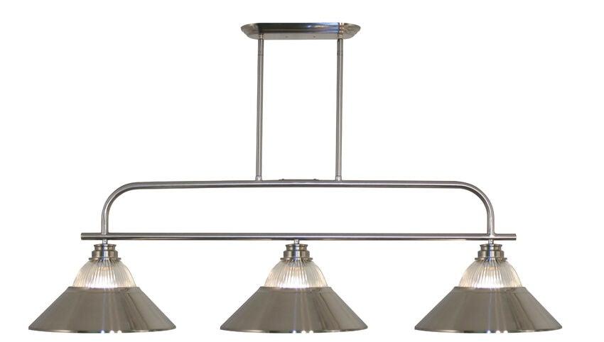 Brushed Nickel wit Clear Ribbed Shade Pendant - LV LIGHTING