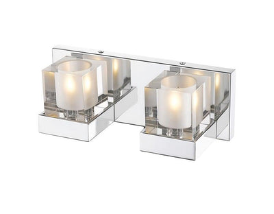 Chrome with Clear and Frosted Glass Shade Multiple Light Vanity Light - LV LIGHTING