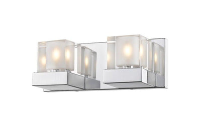 Chrome with Clear and Frosted Glass Shade Multiple Light Vanity Light - LV LIGHTING