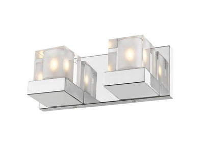Chrome with Clear and Frosted Glass Shade Multiple Light Vanity Light - LV LIGHTING