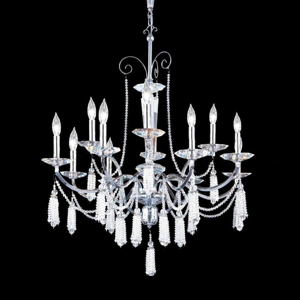 Chrome with Clear Crystal Strand Chandelier - LV LIGHTING