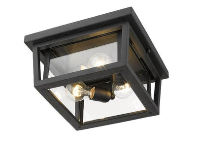 Aluminum Linear Style with Clear Glass Shade Flush Mount - LV LIGHTING