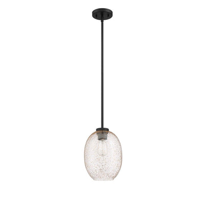 Black with Clear Gold Flake Shade Single Light Pendant - LV LIGHTING