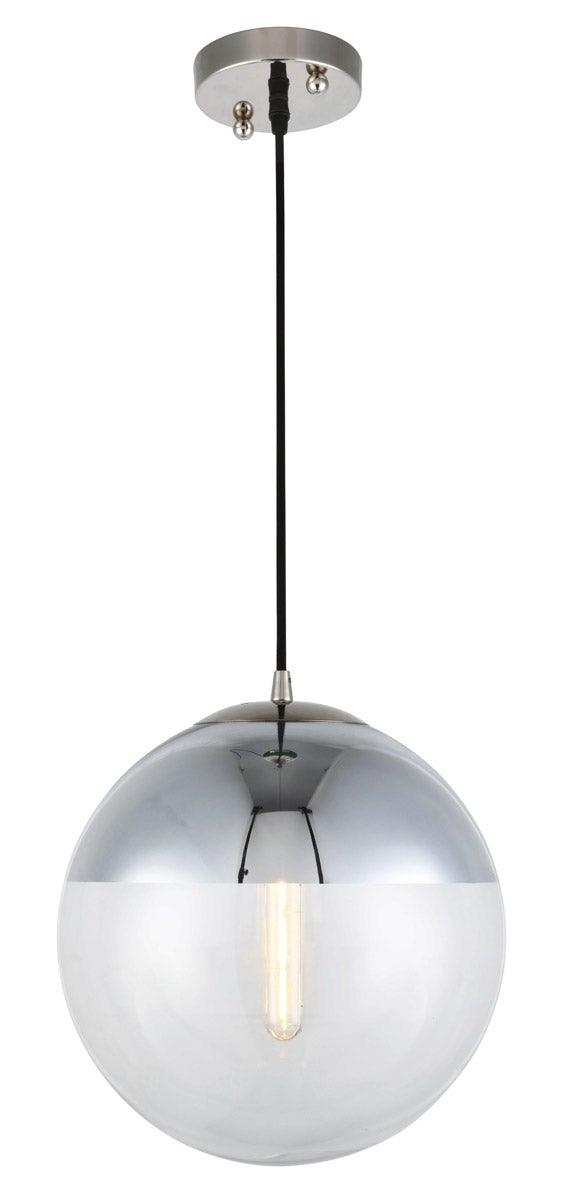 Polished Nickel with Clear Shade Pendant - LV LIGHTING