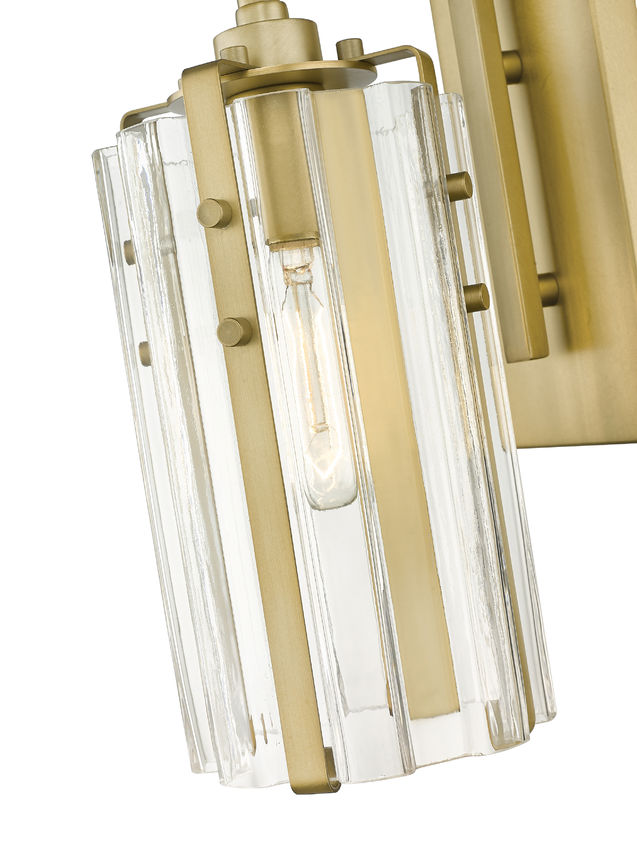 Steel Frame with Clear Glass Shade Wall Sconce