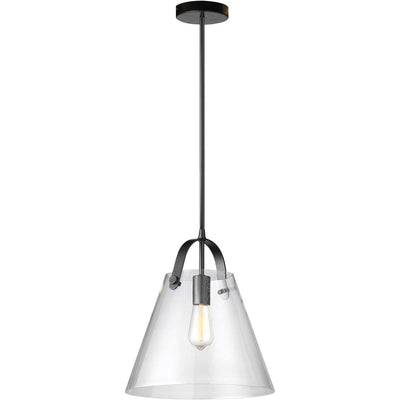 Steel with Clear Cone Glass Shade Pendant - LV LIGHTING