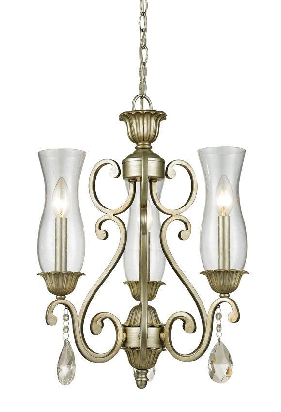 Cognac Seed Glass Shade with Crystal Chandelier - LV LIGHTING