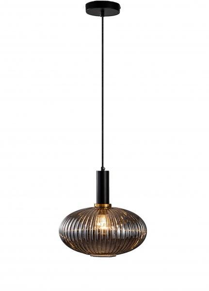 Black and Antique Gold with Smoke Shade - LV LIGHTING