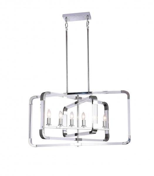 Steel with Clear Acrylic Rectangular Frame Chandelier - LV LIGHTING