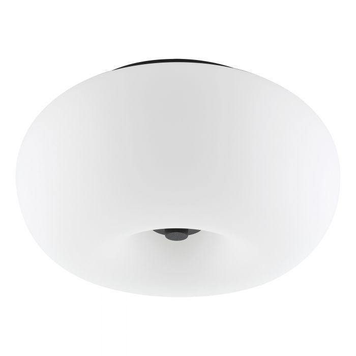 Black with Frosted Donut Shade Flush Mount - LV LIGHTING
