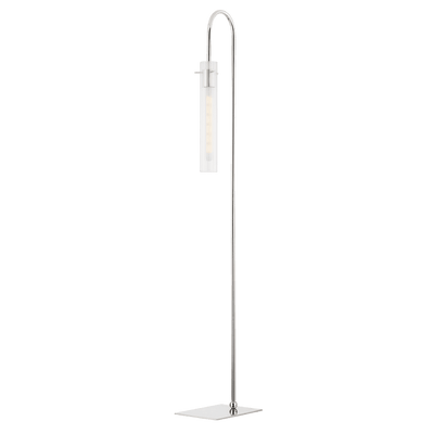 Steel Arch Arm with Clear Cylindrical Glass Shade Floor Lamp - LV LIGHTING