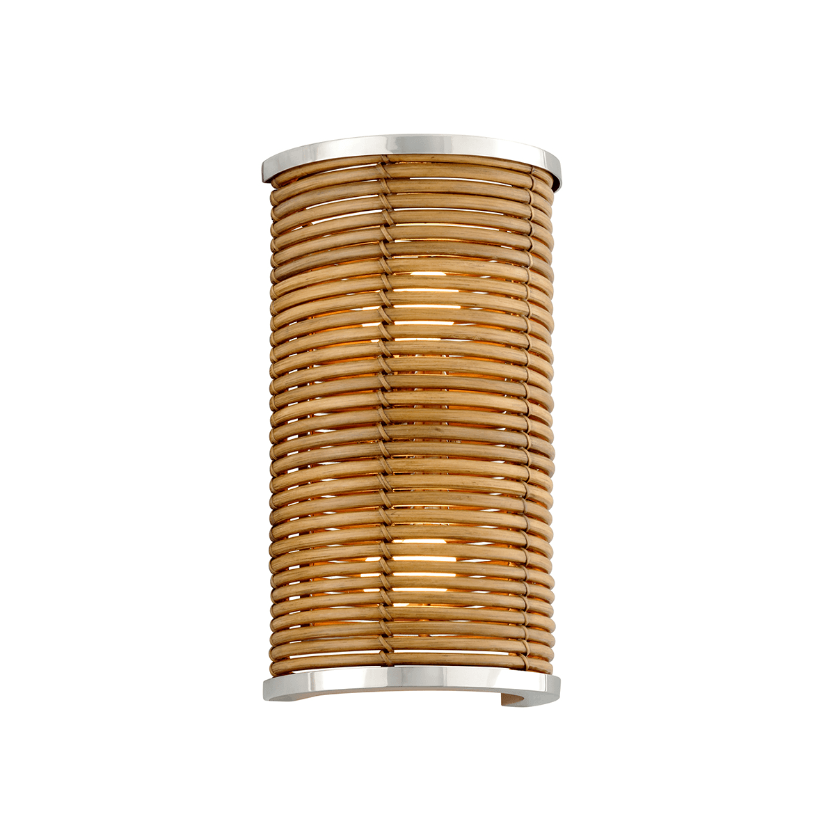 Natural Rattan with Stainless Steel Shade Wall Sconce - LV LIGHTING