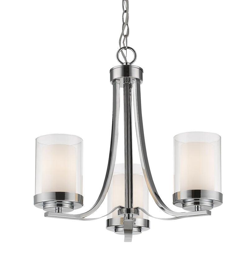 Clear with Frosted Shade Metal Curved Arms Chandelier - LV LIGHTING