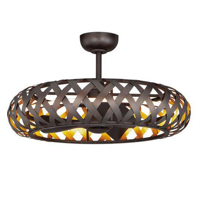 LED Bronze Gilt with Gold WiFi Enabled Ceiling Fan - LV LIGHTING