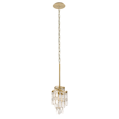 Champagne Leaf with Capiz Shell and Crystal Pendant - LV LIGHTING