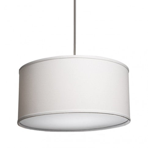 Steel Rod with Linen Drum Shade Chandelier