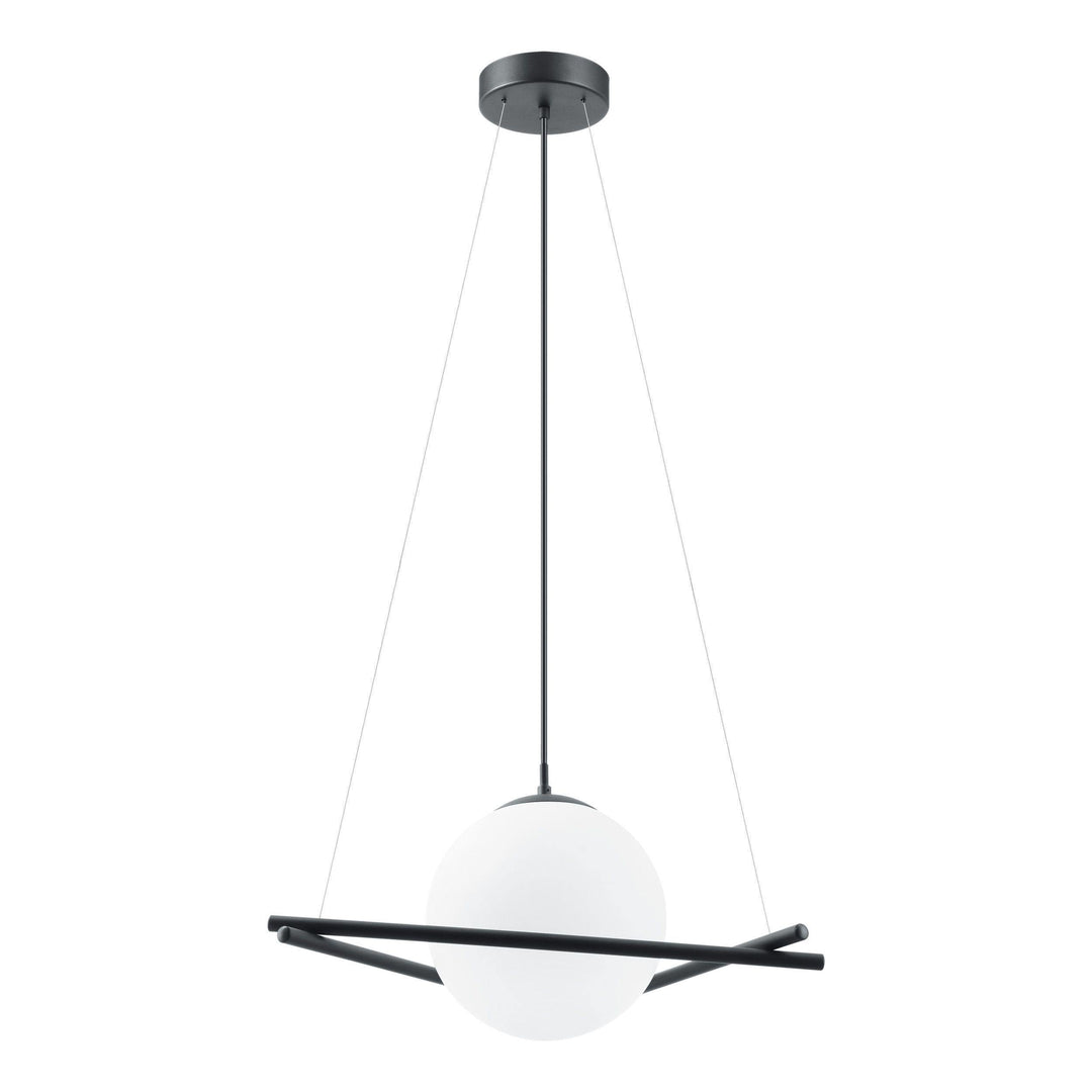 Black with White Glass Shade Pendant - LV LIGHTING