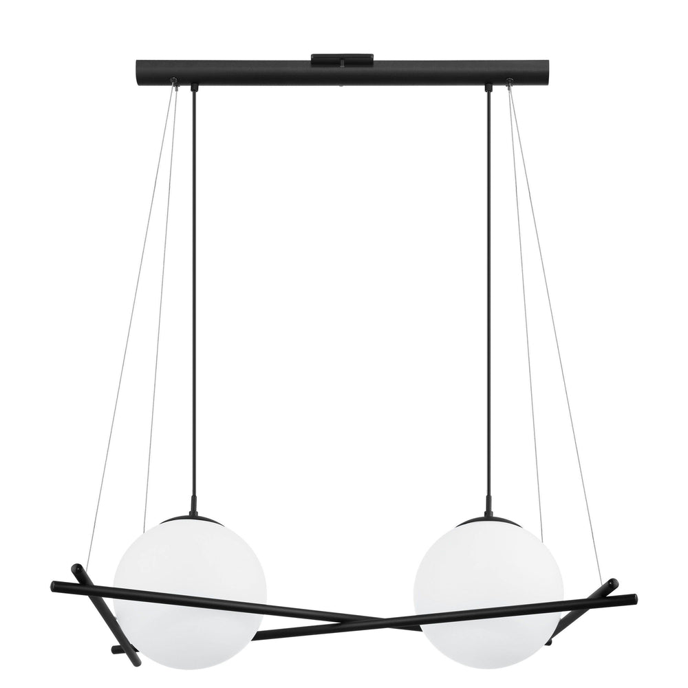 Black with White Glass Shade Pendant - LV LIGHTING