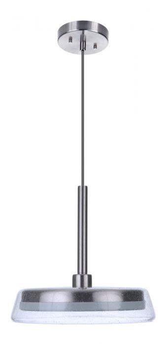 LED Steel Frame with Clear Seedy Glass Shade Pendant - LV LIGHTING