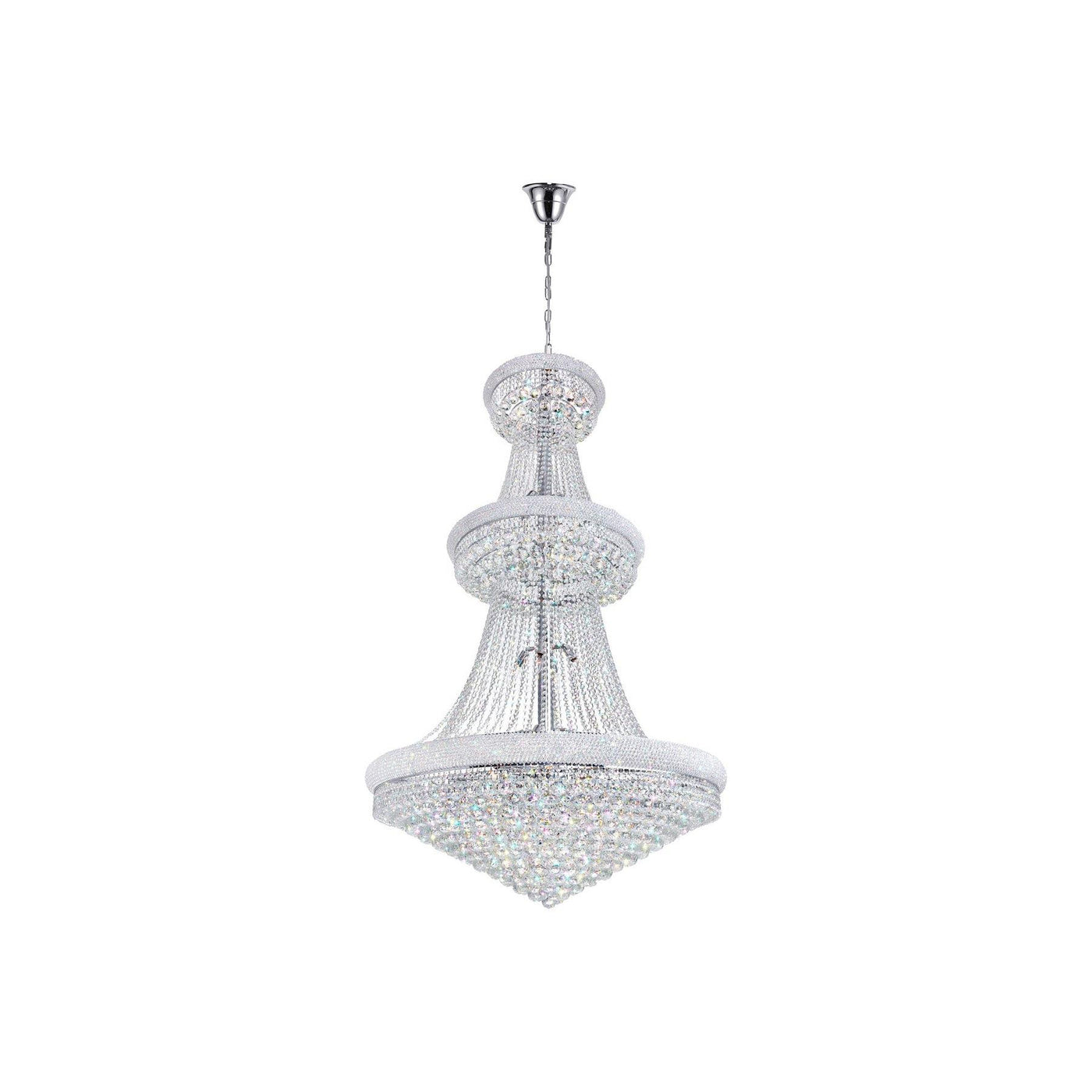 Chrome with Crystal 3 Tier Chandelier - LV LIGHTING