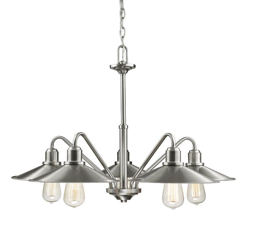 Steel Arched Down with Shade Chandelier - LV LIGHTING