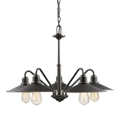 Steel Arched Down with Shade Chandelier - LV LIGHTING