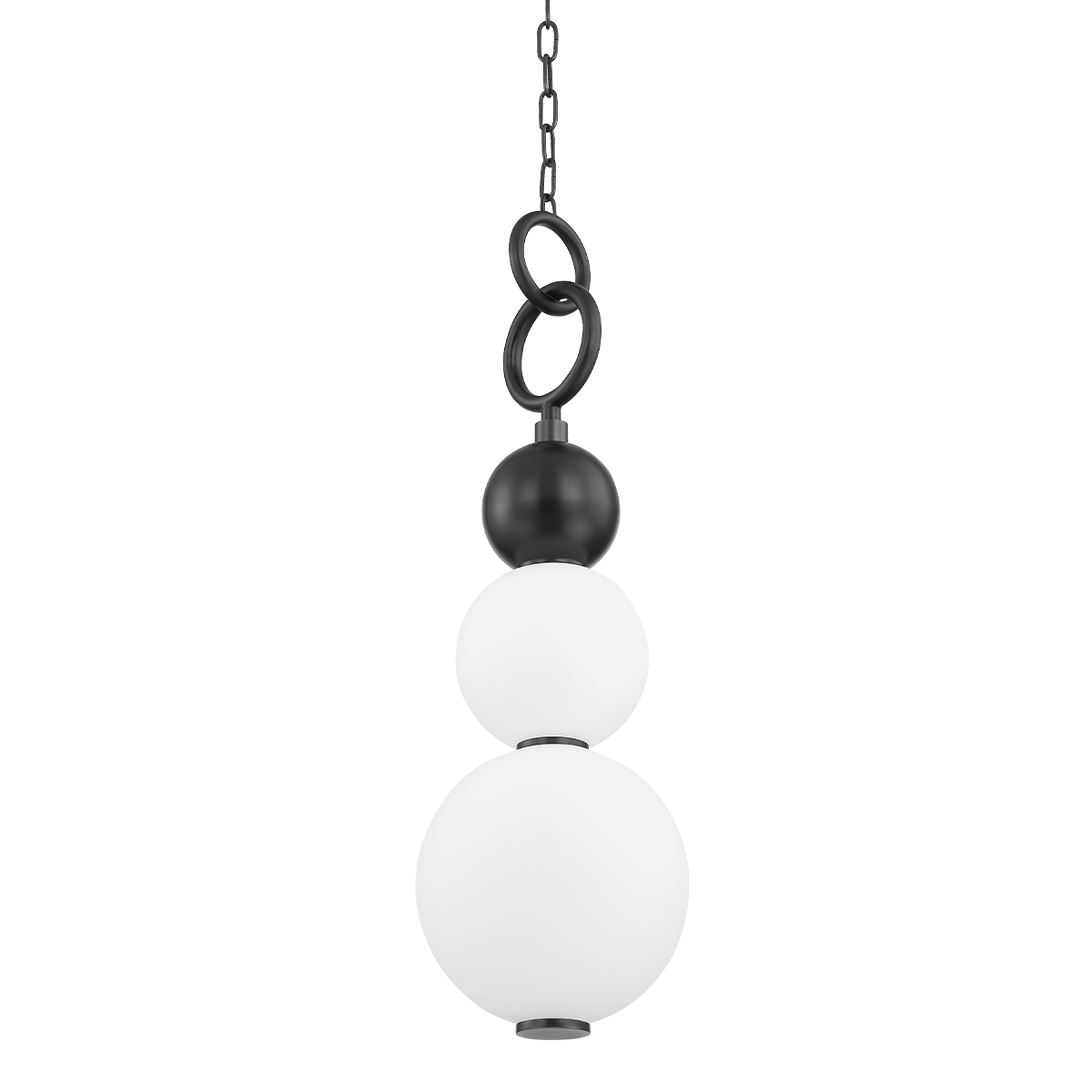 LED Steel Frame with White Opal Matte Glass Globe Diffuser Pendant