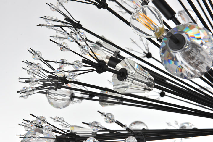 Steel Sputnik Frame with Clear Crystal Round Chandelier by Elegant - view 14