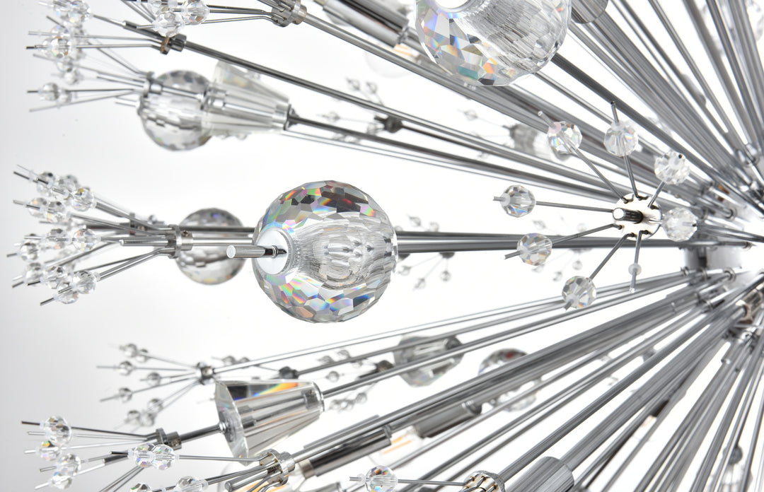 Steel Sputnik Frame with Clear Crystal Round Chandelier by Elegant - view 16