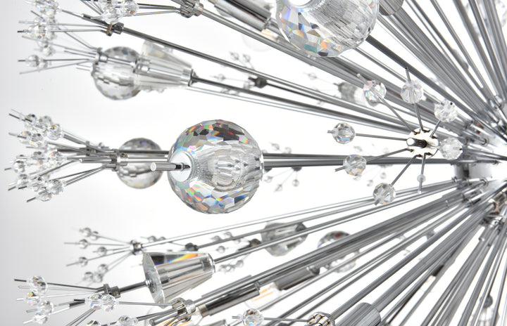 Steel Sputnik Frame with Clear Crystal Round Chandelier by Elegant - view 16