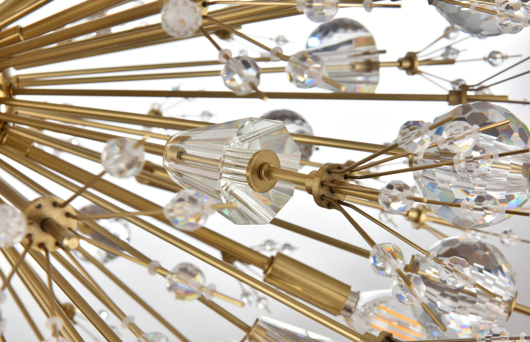 Steel Sputnik Frame with Clear Crystal Round Chandelier by Elegant - view 19
