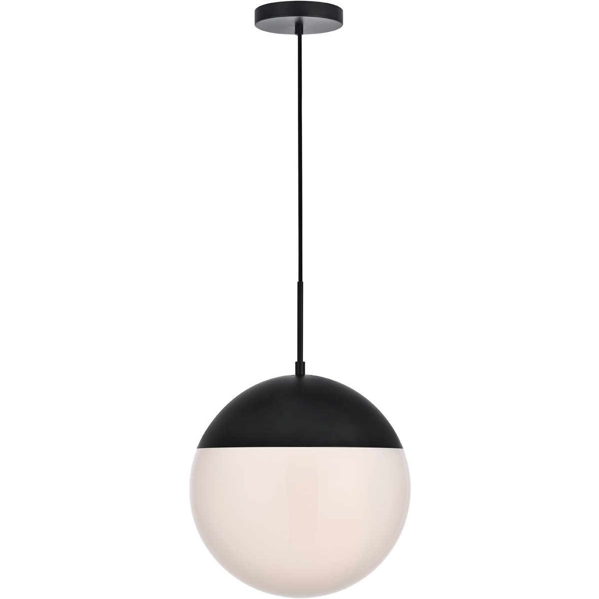 Black with Frosted Glass Pendant - LV LIGHTING