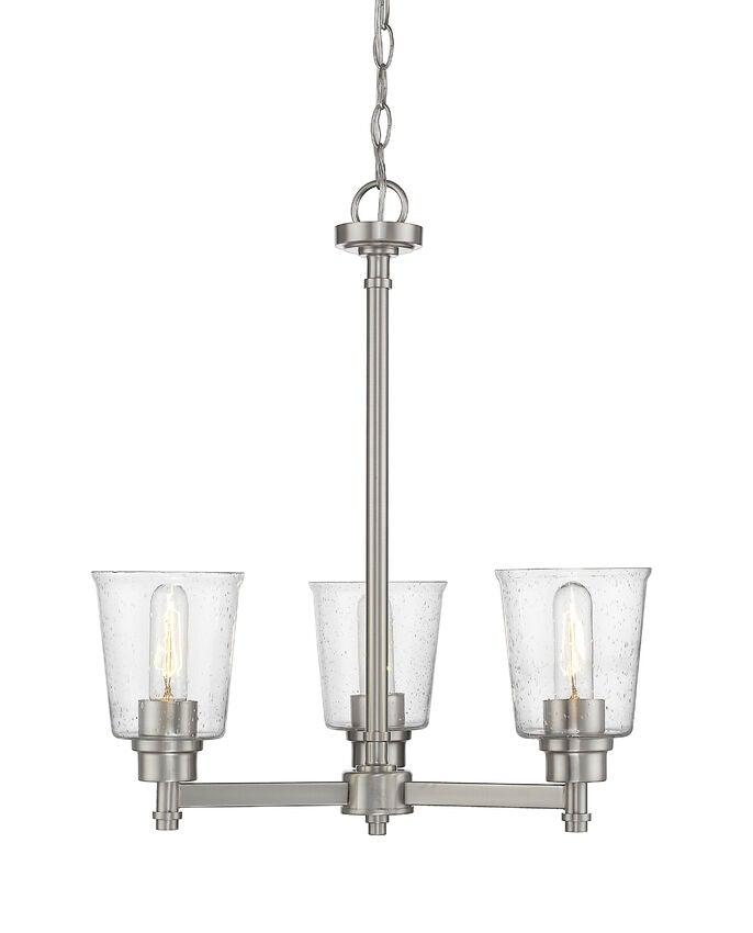 Steel with Clear Seedy Glass Shade Chandelier - LV LIGHTING