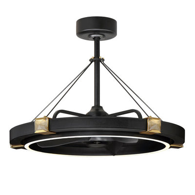 LED Black and Gold Frame with Crystal WiFi Enabled Ceiling Fan