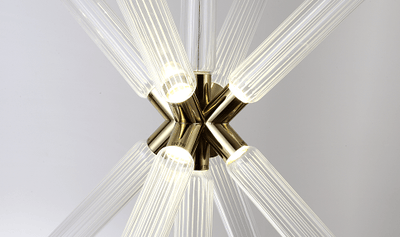LED Gold with Clear Sputnik Glass Chandelier - LV LIGHTING