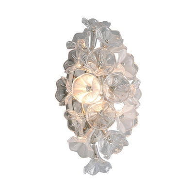 LED Branch Arm with Clear and Frosted Flore Glass Shade Wall Sconce - LV LIGHTING