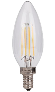 LED Filament E12 B10 Lightbulb - LV LIGHTING